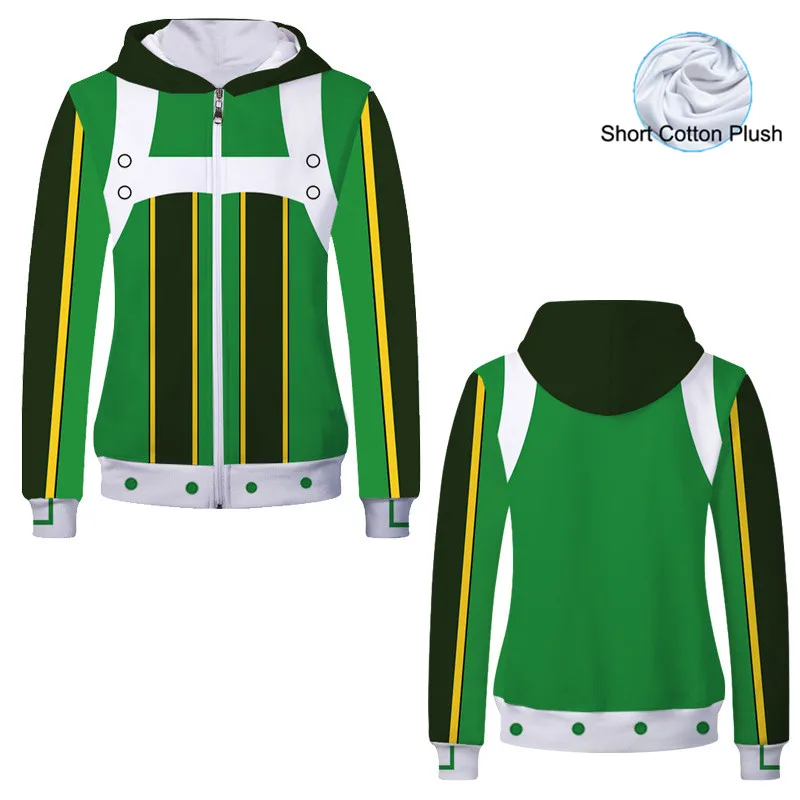 

2019 Unisex Cotton Hooded Sweatshirt My Hero Academia Uniform 3D Hoodies Cute Boku No Hero Academia Cosplay Costume Hoodies