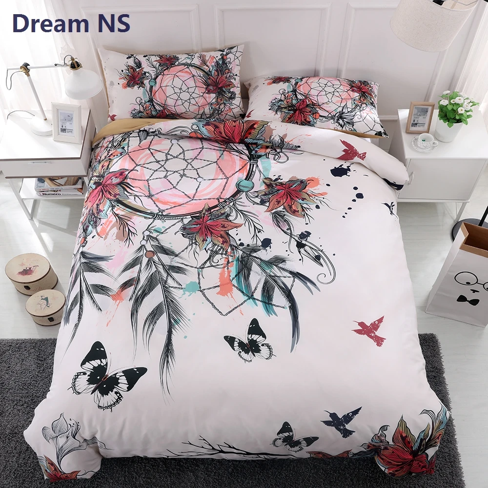 Dream NS Dreamcatcher Bedding Set Feather Duvet Cover Butterfly Bed Set