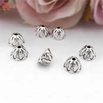 

(31603)50PCS 7MM,height 4MM Antique Style Zinc Alloy Beads Caps Tassel Caps Diy Jewelry Findings Accessories Wholesale