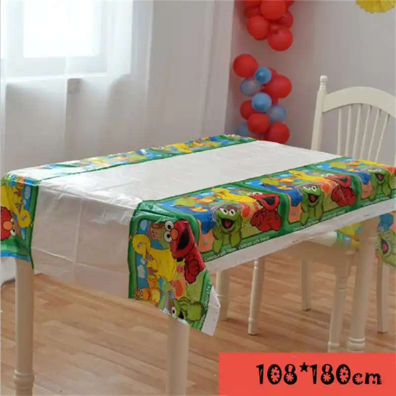 Sesame Street Elmo Disposable Tablecloth Cups Plates Kids Birthday