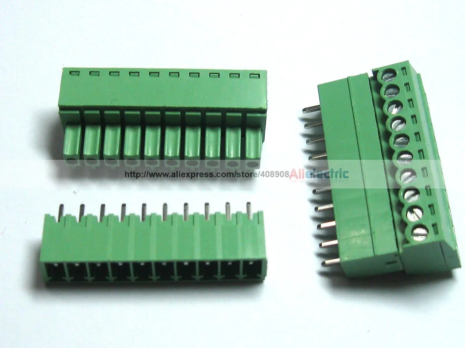 

12 Pcs Screw Terminal Block Connector 3.5mm 10 Pin Way Green Pluggable Type