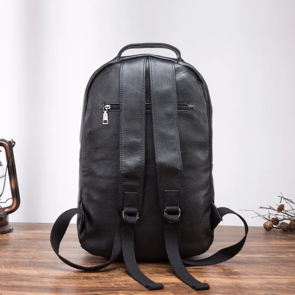 Men Original Leather Design Casual Travel Bag Male Fashion Backpack Daypack College Student School Book 17" Laptop Bag BB335