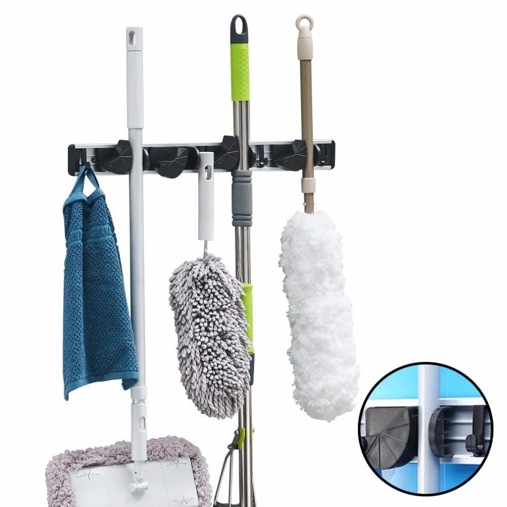 المطبخ جدار الخيالة الممسحة حامل فرشاة المكنسة الممسحة المنظم شماعات رف التخزين المشبك الذاتي لاصقة الحمام الجدار هوك المطبخ جدار الخيالة الممسحة حامل فرشاة المكنسة الممسحة المنظم شماعات رف التخزين المشبك الذاتي لاصقة الحمام الجدار هوك