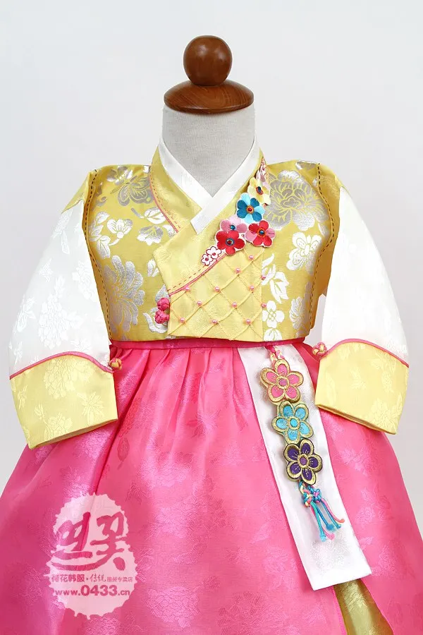  New Baby Girls Traditional Korean Hanbok Fashion Style Dress Cotton Long Sleeve Hanbok Dress Child 