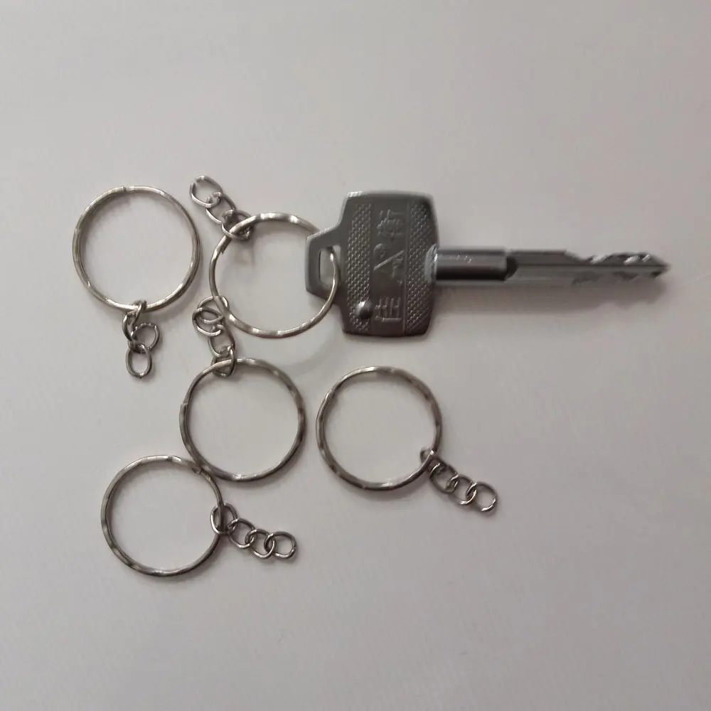 1000pcs Diameter 25mm Silver Key Chains Round Split Keyrings Jewelry