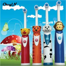 2016 Nuevo Ultrasonidos cepillo de Dientes Eléctrico Higiene Oral Niños Lindos Del Bebé de Dibujos Animados para niños Eléctrico de Masaje cepillo de Dientes Cuidado Dental