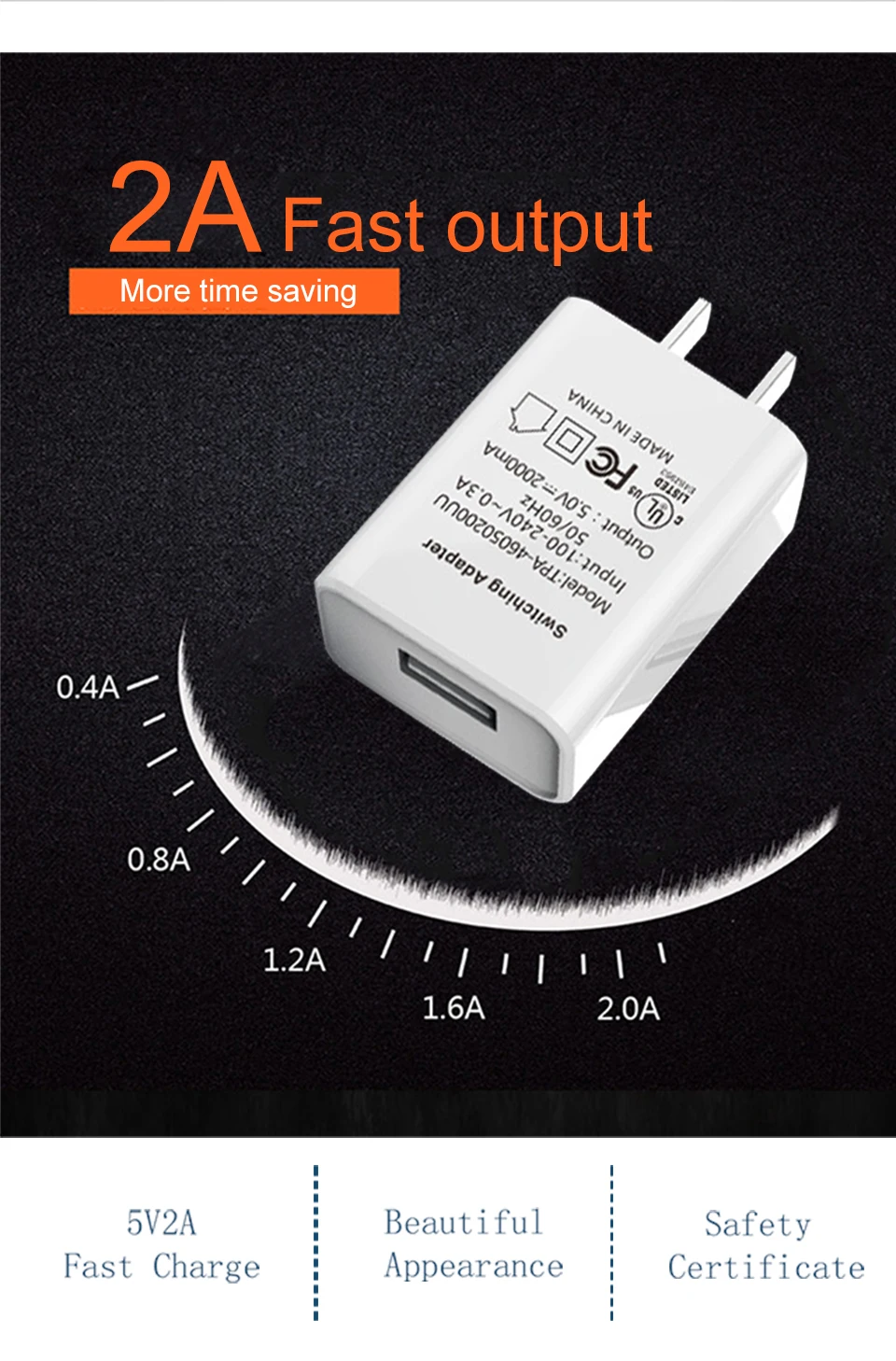 US Adapter 5V2A Fast Charging Conversion plug One USB Phone Charging Wall Charger Travel in USA Japan Thailand Canada Colombia (2)