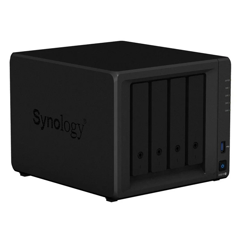 Synology 4 Bay NAS DiskStation DS918+(бездисковый) сервер хранения данных AES-NI аппаратное шифрование 4 Гб DDR3L-1866 памяти с возможностью расширения 8 Гб