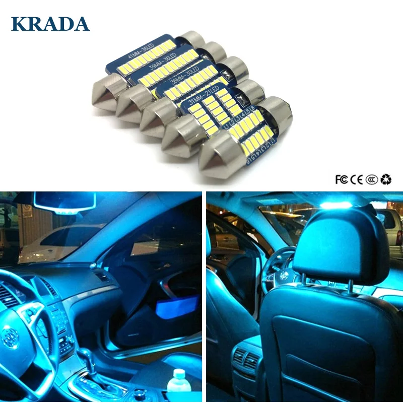 

KRADA 10x Car Festoon C5W LED Canbus Bulbs 28MM 31MM 36MM 39MM 41MM Led Auto Interior Dome Lamp for Bmw E39 E60 E90 Vw Passat B6