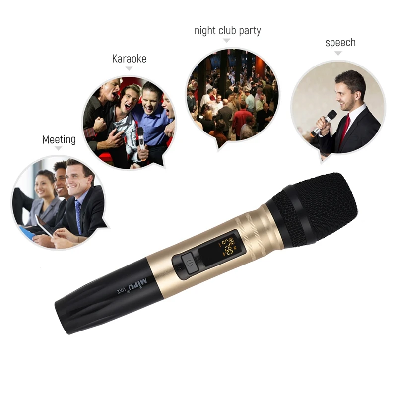 Беспроводной Uhf микрофон с портативным Usb Приемником для Ktv Dj речевой усилитель
