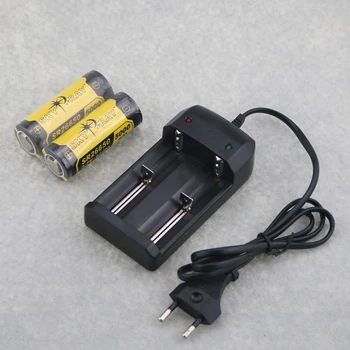 

2PCS Sky Ray Protected 26650 3.7V 5000mAh Rechargeable Lithium Batteries Battery with PCB + Universal Charger For 26650 18650