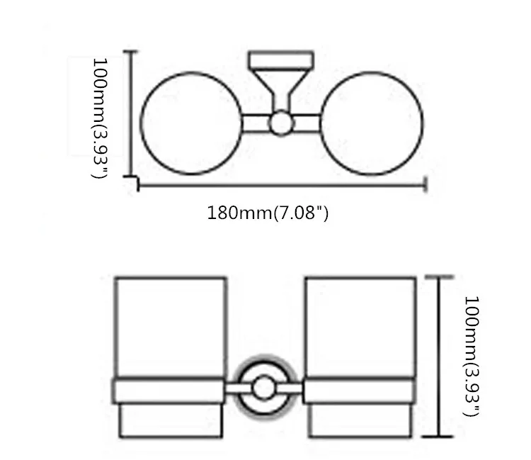 Настенные держатели для чашек и стаканов 2 стеклянные чашки золотой держатель зубных щеток для ванной Аксессуары для ванной комнаты