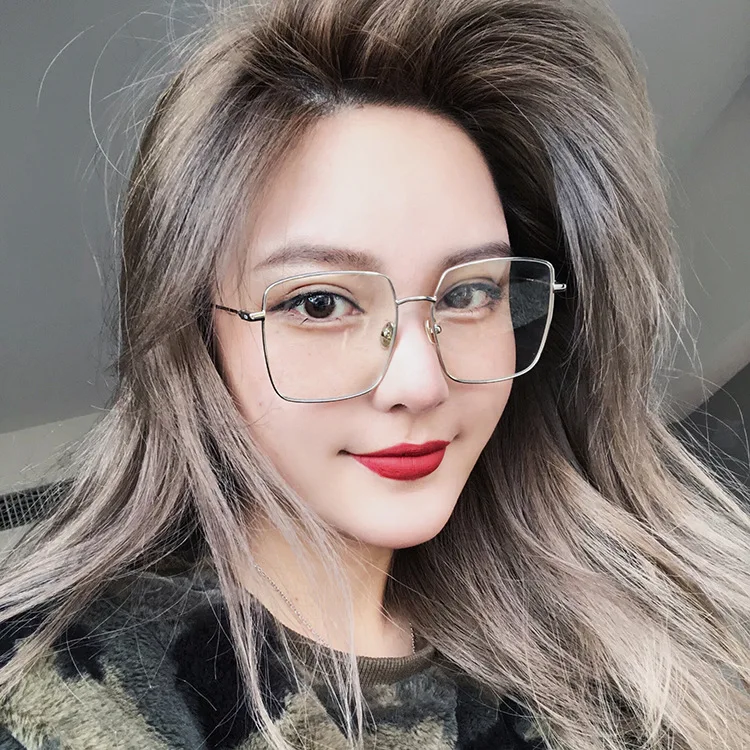 Korean Fashion Square Clear Glasses Women New Oversized Eyewear Spectacle Frames Transparent Oculos Eyeglasses Fake Glasses