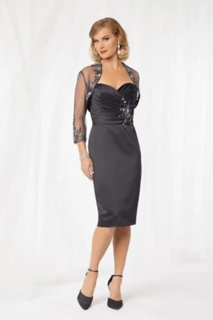 Plus Size Mother Of The Bride Three Quarter Dresses Knee Length With