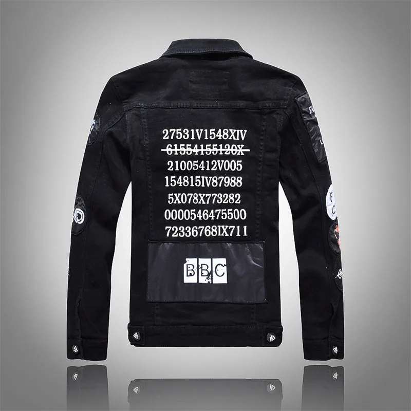 Mcikkny Fashion Patches Designs Denim Jackets Men's Patchwork Embroidery Jean Jackets Spring Autumn Streetwear Coats For Man  (1)