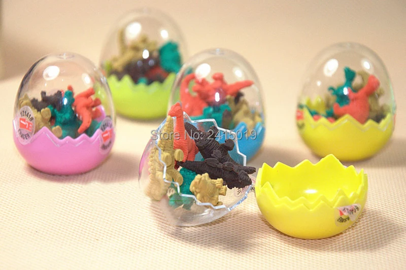 24 eggs cheap Dinosaur Erasers Toys Eggs party favors gifts loot bag pinata fillers prizes give away