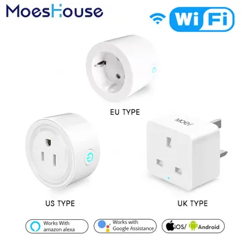 

UK US EU WiFi Smart Socket Power Plug Outlet Remote Control Works with Amazon Alexa Google Home No Hub Required