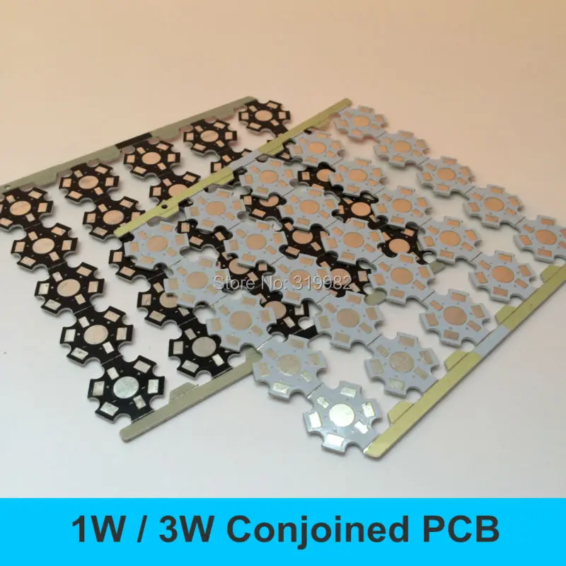 

Star Shape Conjoined LED PCB Board for 1W 3W 5W Single LEDs High Power LED Heatsink 20mm White Black Aluminum Base Plate