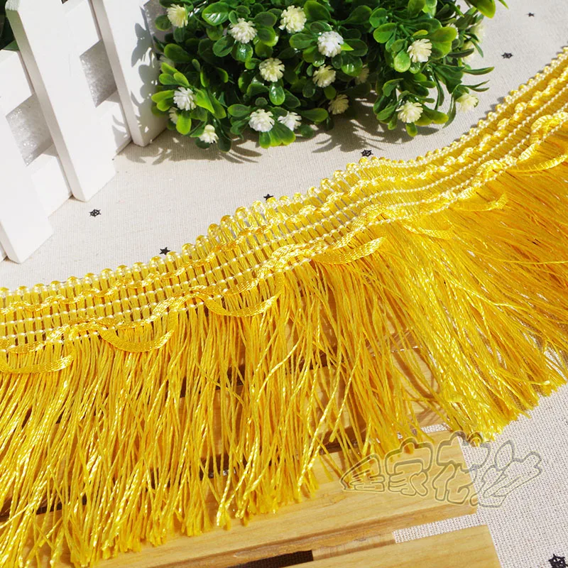 12M/lot Width 10cm 12 Colors Wonderful Long Fringe Tassel Trims Shiny