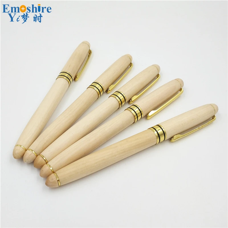 Emoshire Maple Wooden Pen Set Pen Pen Signature Pen Ballpoint Pen Bulk Customize LGO (1)