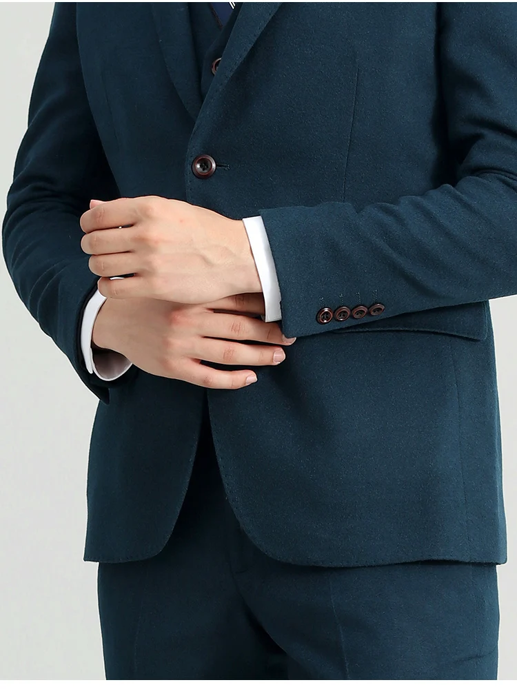 95% шерсть одежда на осень-зиму мужские деловые Свадебные Жених комплекты шерстяное пальто + жилет + брюки мужчин slim fit комплекты