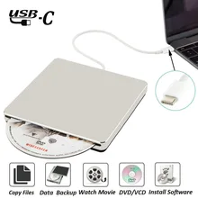 USB3.0 внешний dvd-плеер CD привод USB C супердрайв Внешний DVD/CD+/-RW записывающийся-для MacBook Pro/Air/ноутбука/Windows10(серебро