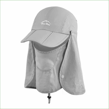 

FSC01 Outdoor Fishing Hiking Bucket Hat Removable Foldable Portable Waterproof Fisherman Hat Mask Face Protect Cap