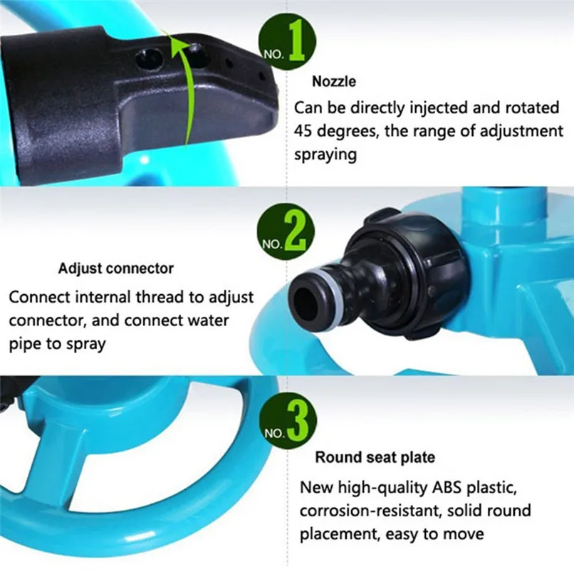 Garden Sprinklers Lawn Sprinkler Automatic Garden Water Sprinklers Lawn Irrigation Rotation 360 Garden tool #2h01 (6)