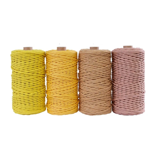 Macrame Cord 3mm Twisted Drawstring 200m Thread Cotton String Artisan  Natural