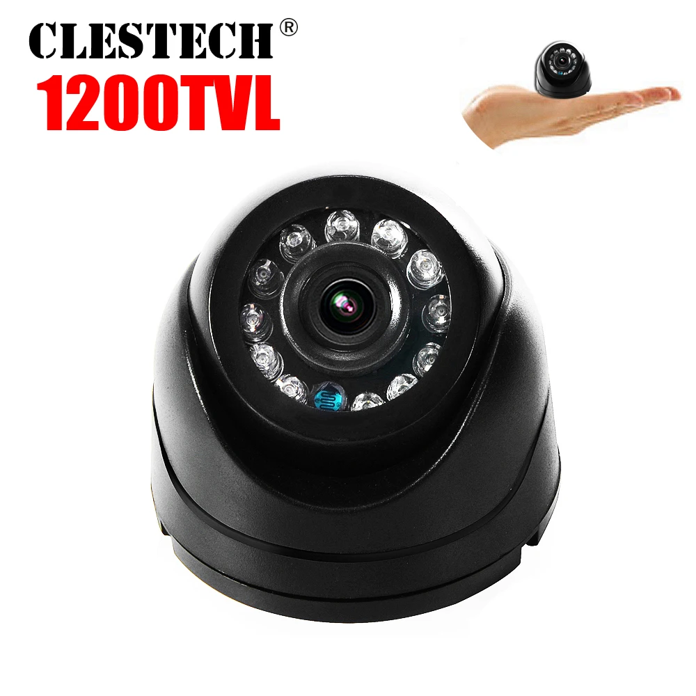 

Super Small 1/3cmos read 1200TVL Mini Indoor Dome Hd Cctv Security Analog Camera IR-cut 12LED Infrared Night Vision 15m vidicon
