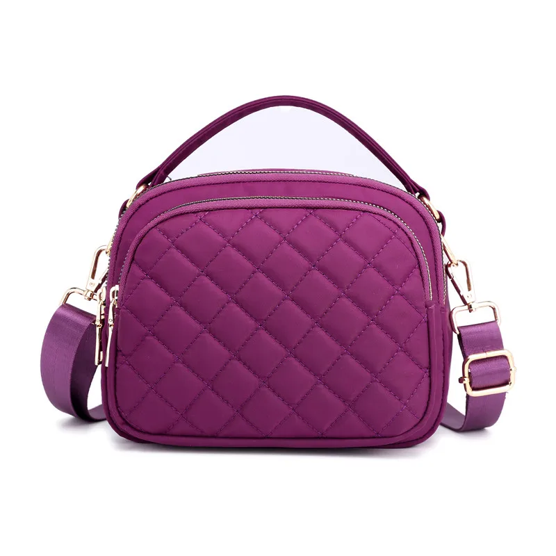 Тканевая водонепроницаемая сумка, нейлоновая сумка, женская сумка с верхней ручкой, сумка через плечо, сумка-тоут, кошелек, сумки-мессенджеры - Цвет: Purple