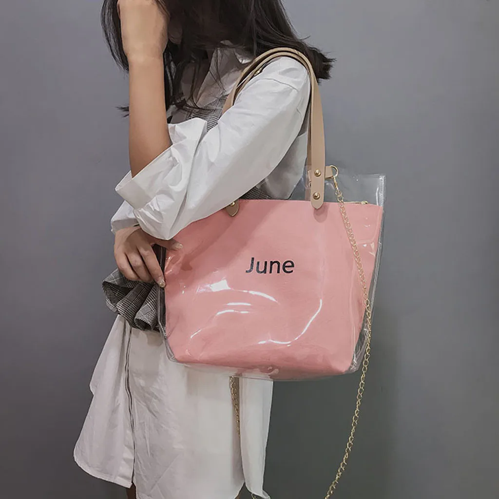 Женская модная прозрачная сумка через плечо с волнистыми точками, сумка через плечо с фруктовым зерном, женская прозрачная сумка 6,66# M07