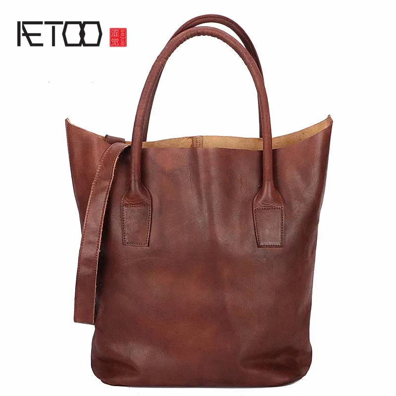 

AETOO Original wild small party bag Messenger bag retro simple first layer leather vegetable tanned handmade flip female bag