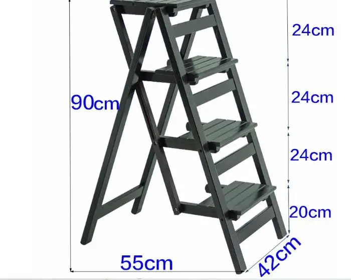 Луи Мода полки для растений многофункциональный бытовой лестницы твердой древесины четыре шаг крытый