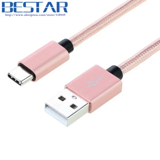 

Rose gold 4.0mm 3A Nylon Type c Cable usb type-c cables for xiaomi mi5 Oneplus LG Nexus 5x huawei samsung letv usb type c wire