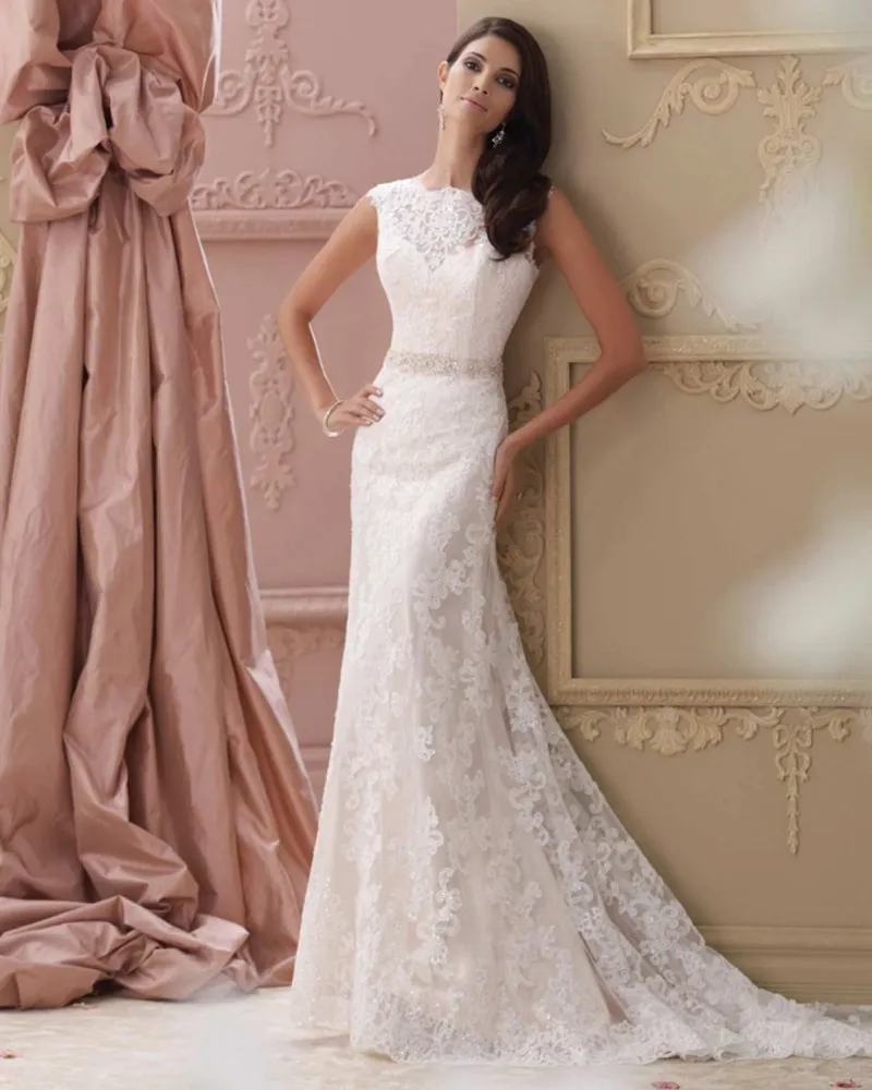 Aliexpress Enchanting New Arrival V Back Sheath Wedding Aliexpress Enchanting New Arrival V Back Sheath Wedding Dress White Beaded Lace Asamento Bridal Gown 2017 Robe De Mariage Vestido Noiva From