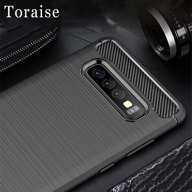 

Toraise For Samsung S10 Case For Samsung Galaxy S10 Plus Case Silicone TPU Carbon Fibre Back Cover For Samsung S10 E Case s10e