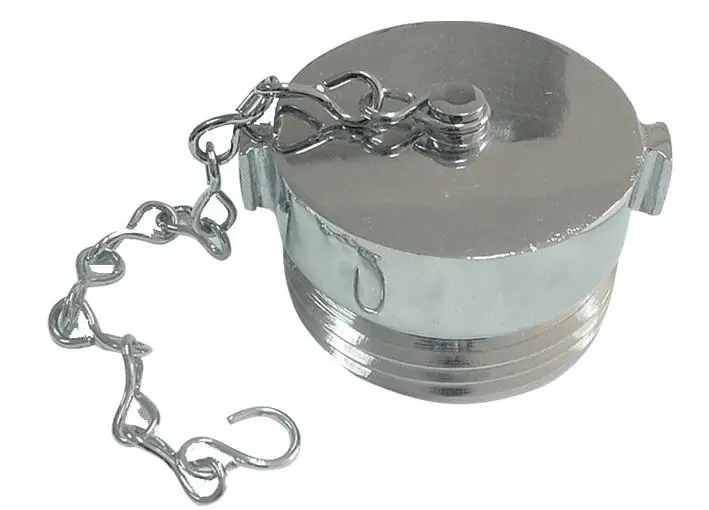 Powhatan B&I Works 2.5" Fire Hose Valve Hydrant Cap & Chain Polished Brass Business & Industrial