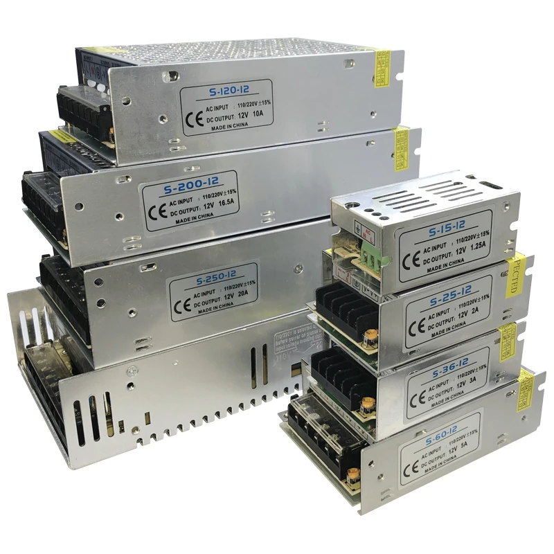 

LED Power Supply DC 12V LED Strip Transformer Switch Driver 1A 2A 3A 5A 10A 16.5A 20A 30A AC110V/220V Adapter For CCTV LED Light