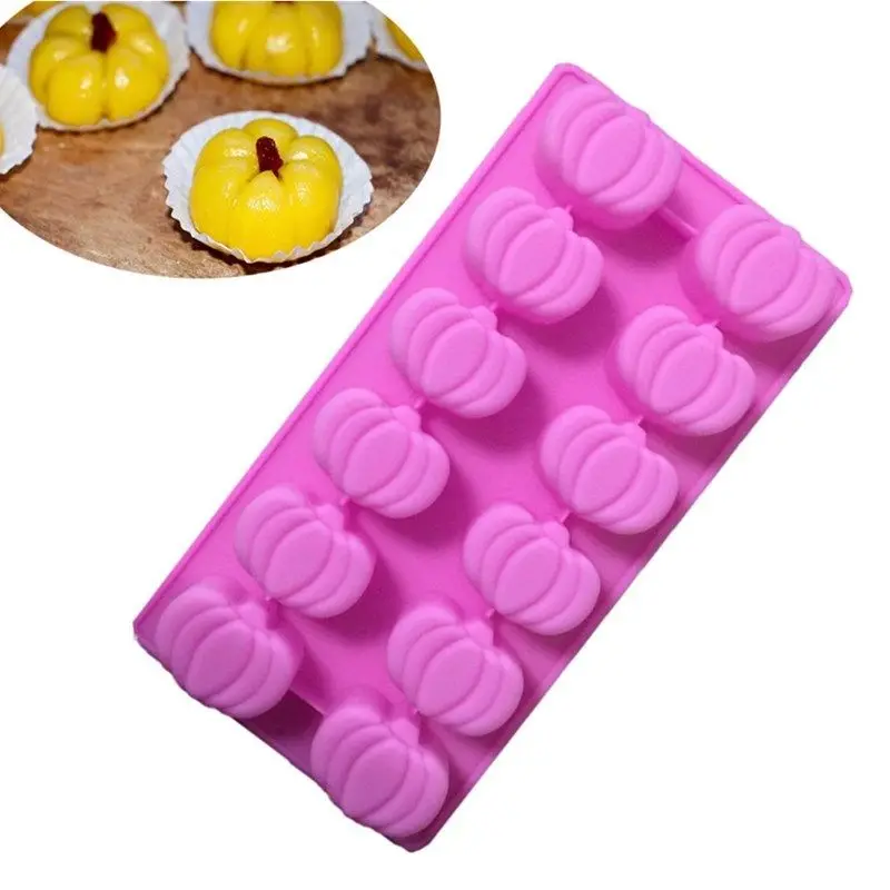 DIY 3D Halloween Pumpkin Silicone Candy Chocolate Cookie Cake Mold Soap Ice Cube Mould