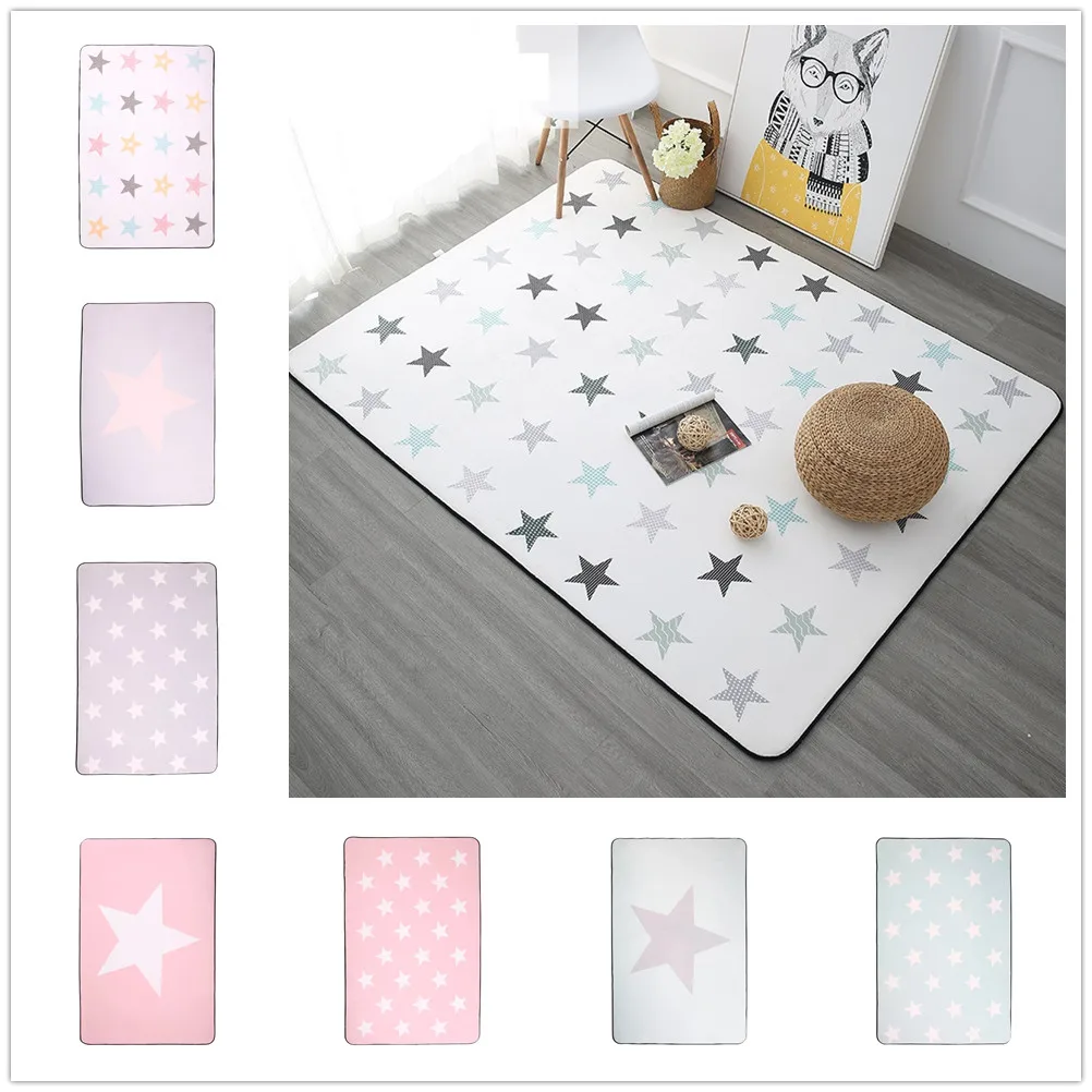 

WINLIFE Star Printed Carpet Anti-Slip Floor Rug Bath Mat Soft Baby Playing Carpets for Living Room Indoor Bedroom Rug