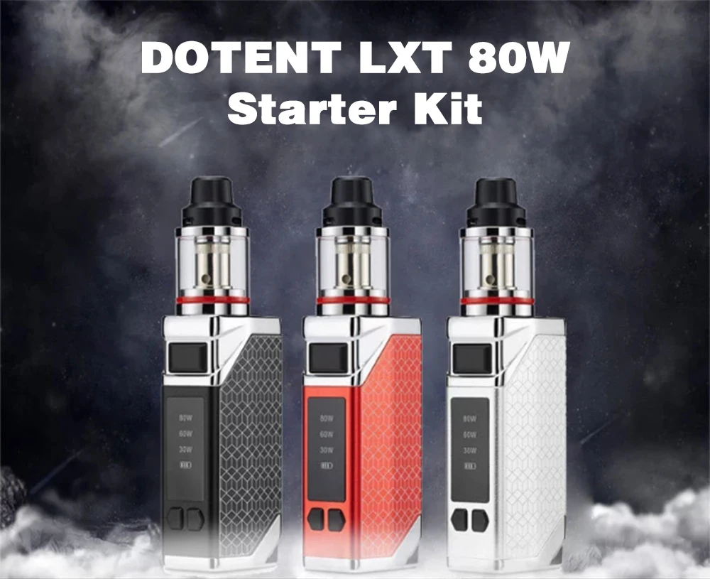 DOTENT LXT 80W Electronic Cigarette 4ml Vaporizer 510 Thread 2200mAh Built-in Battery Metal Shisha Pen Vape for Starter Vaper