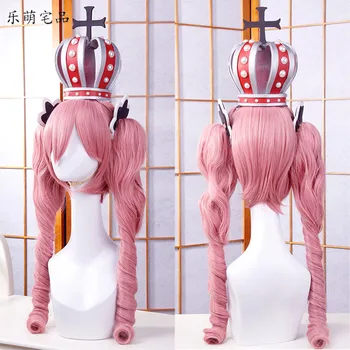 

Anime One Piece Cosplay Wig Ghost Princess Perona Pink Long Curly Wavy Ponytails Synthetic Hair Adult Pigtail