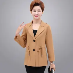 Китайский Стиль Демисезонный Mon плюс Размеры 5XL короткий пиджак 2018 для мужчин и женщин среднего возраста Для женщин с длинным рукавом