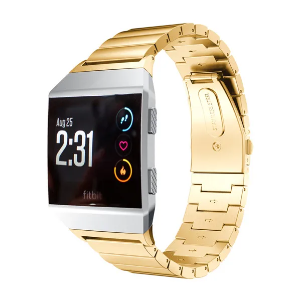 Для fitbit ионных групп, enow одноцветное Нержавеющая сталь металлический ремешок уникальный процесс полировки Бизнес замена Браслет - Цвет: Золотой