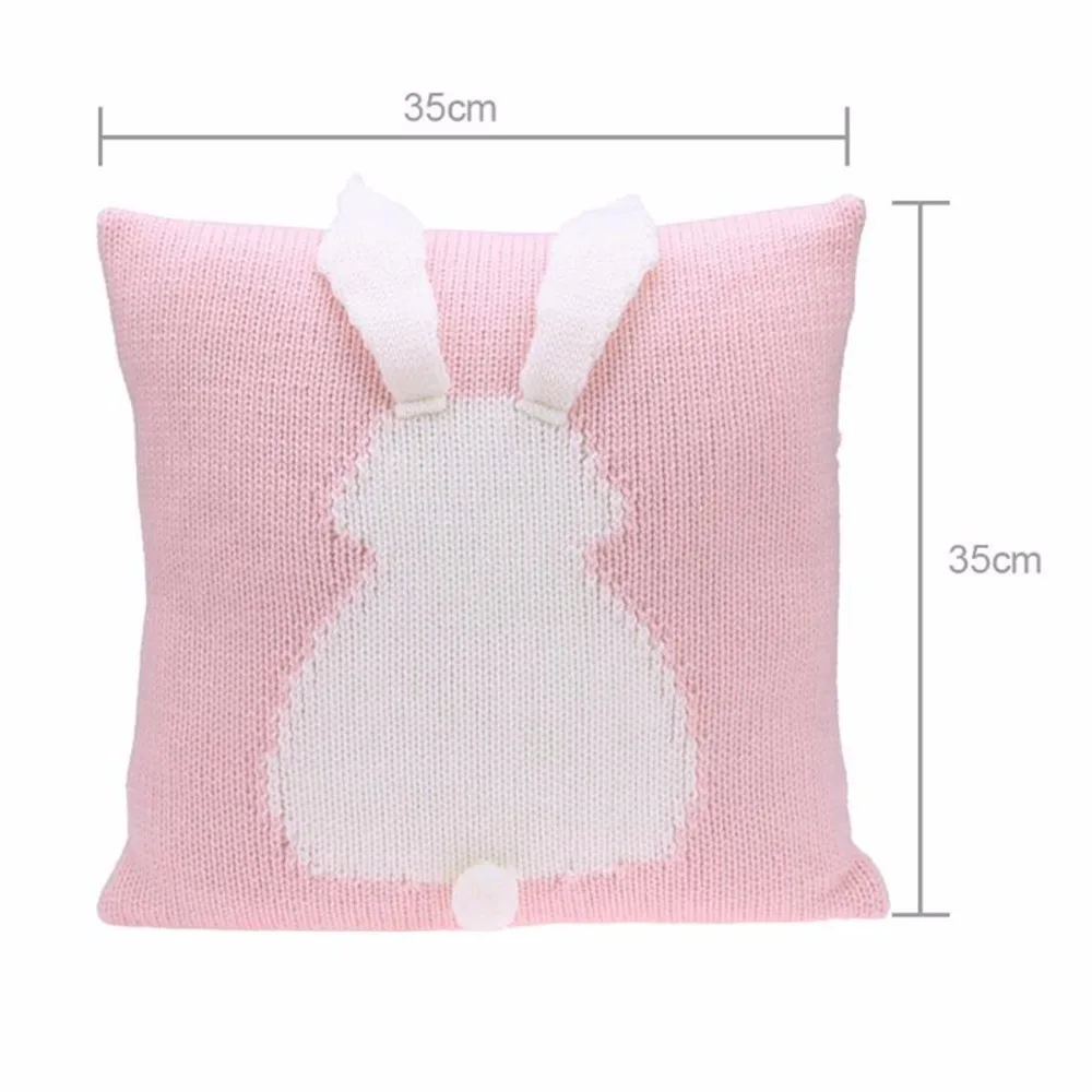 Adorável dos Desenhos Capa de Almofada do Bebê de Malha Travesseiro do Bebê Animados Coelho Crianças Cadeira Assento Sofá Cama Decorativa Fronha Fotografia Adereços 3d 14 Cheap Travesseiro