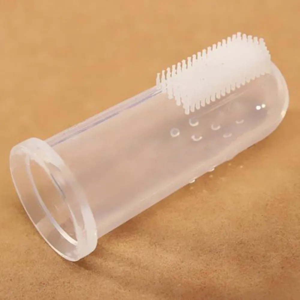  3Pcs  Baby Toothbrush  With Case Dust Shield Infant Soft Silicone Finger Teeth Rubber Clean Massager Training Brushes BB0021 (4)
