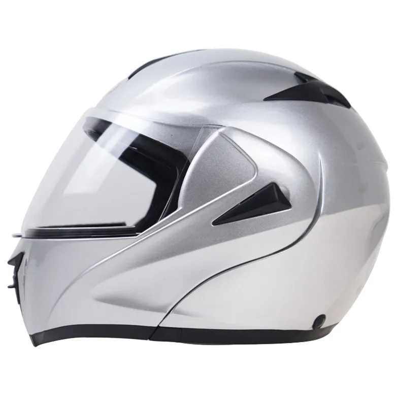 DOT ECE Стандартный Мотоциклетный Шлем модульная функция шлем четыре сезона велосипед защитный шлем VR-808 casco - Цвет: silver