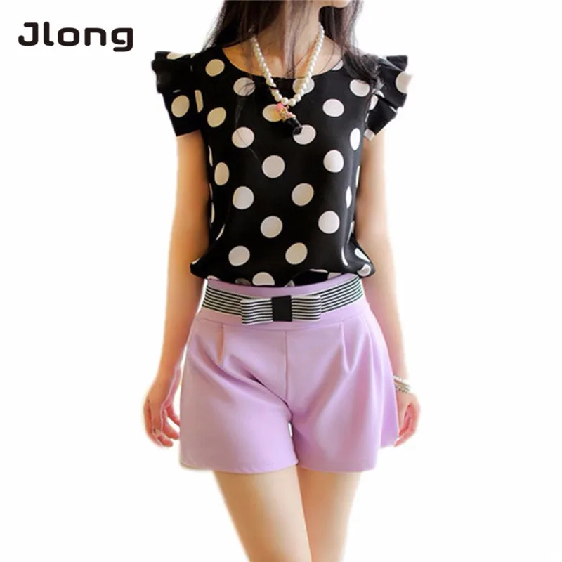 Fashion Women Printed Polka Dot Casual Chiffon Blouse Short Sleeve Shirt shirt Summer Tops Fashion Women Printed Polka Dot Casual Chiffon Blouse Short Sleeve Shirt shirt Summer Tops