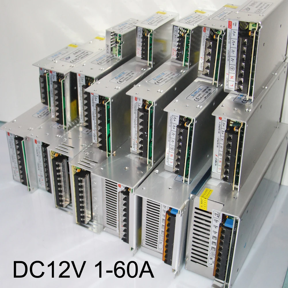 

LED Power Supply 12V LED Driver Power Adapter Switching AC 110V 220V to 12V Lighting Transformers Aluminum For LED Strip Lights